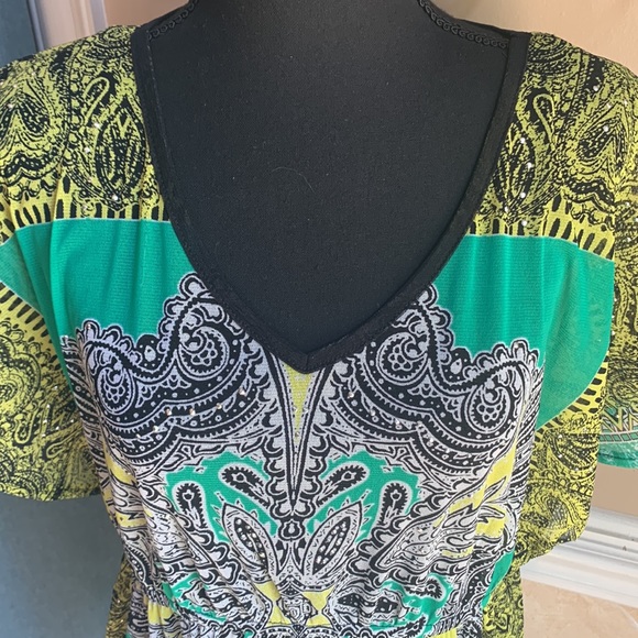 ALFANI PETITE PL SHEAR TUNIC W/stud Accents - Picture 3 of 7